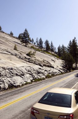 kayalar ve ağaçlar California'daki Yosemite Milli Parkı '