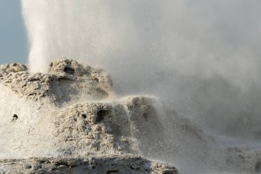 Wyoming 'deki Yellowstone Ulusal Parkı' nda gayzer.