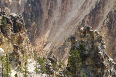 Yellowstone Nehri ve Wyoming Yellowstone Milli Parkı 'nda ingrand Kanyon düşüyor