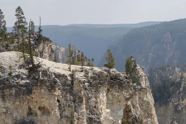 怀俄明州黄石国家公园的黄石河和瀑布 — 图库照片