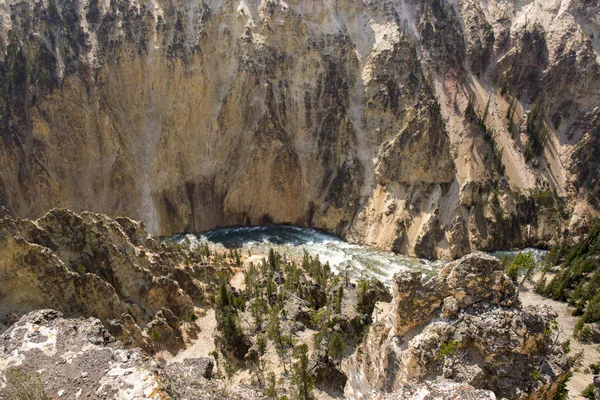 Yellowstone Rzeka Upadki Ingrand Canyon Parku Narodowym Yellowstone Wyoming — Zdjęcie stockowe