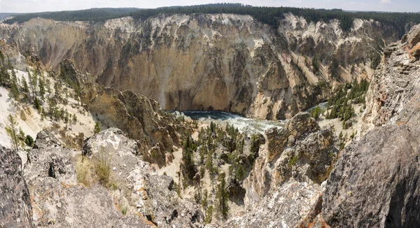 Río Yellowstone Cae Gran Cañón Parque Nacional Yellowstone Wyoming — Foto de Stock