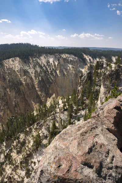 Río Yellowstone Cae Gran Cañón Parque Nacional Yellowstone Wyoming — Foto de Stock