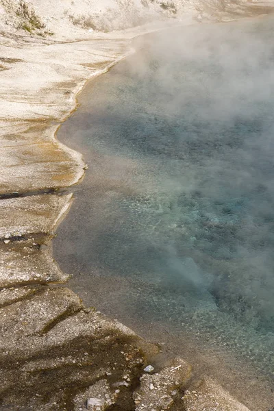 Geyser Grand Prismatic Spring Basin Yellowstone National Park Wyoming — Stock Photo, Image