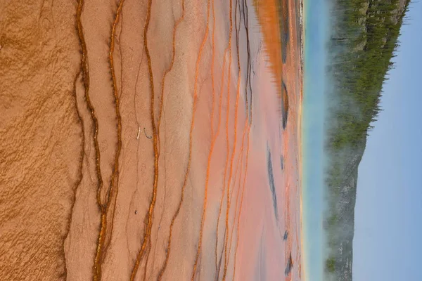 Gejser Grand Prismatiska Spring Basin Yellowstone National Park Wyoming — Stockfoto