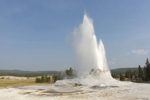 Castelo Fiel Geyser Antiga Bacia Fiel Yellowstone National Park Wyoming — Fotografia de Stock