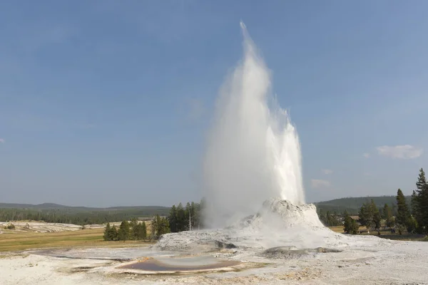 Castelo Fiel Geyser Antiga Bacia Fiel Yellowstone National Park Wyoming — Fotografia de Stock