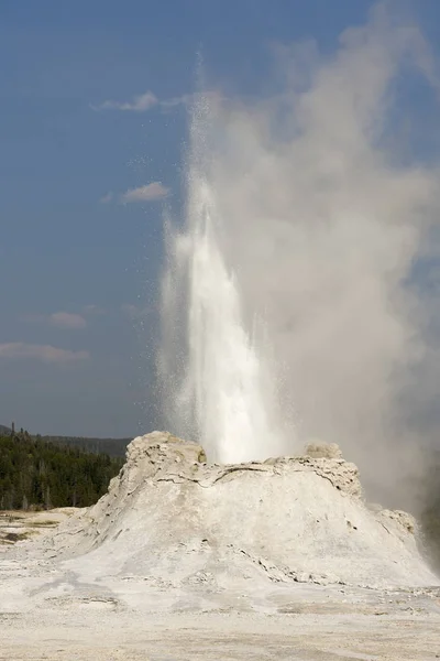 Castello Fedele Geyser Antico Fedele Bacino Nel Parco Nazionale Yellowstone — Foto Stock