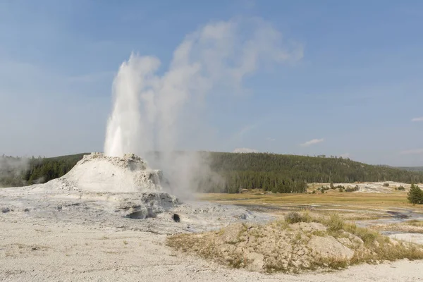 Castle Faithful Geyser Old Faithful Basin Yellowstone National Park Wyoming — 스톡 사진