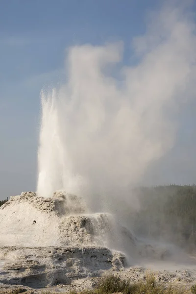 Castelo Fiel Geyser Antiga Bacia Fiel Yellowstone National Park Wyoming — Fotografia de Stock