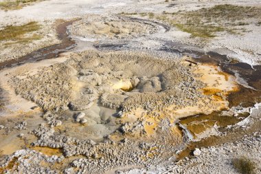 Wyoming Yellowstone Milli Parkı'nda Gayzer ve kaplıca