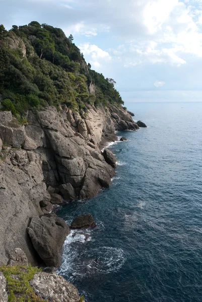 Strook Kust Kaap Van Portofino Ligurië — Stockfoto