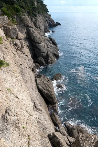 Úsek Pobřeží Mysu Portofino Ligurii — Stock fotografie