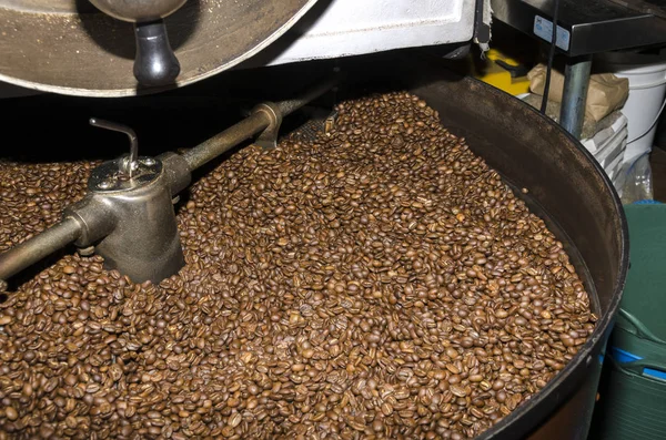 Proces Pieczenia Kawy Kawiarni Granville Vancouver Kanada — Zdjęcie stockowe