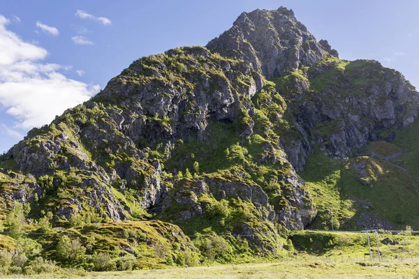 Paesaggio Tra Mare Montagna Andenes Lofoten Norvegia Lungo Percorso Turistico — Foto Stock