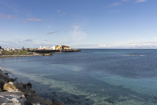 Landschaft Zwischen Meer Und Gebirge Andenes Lofoten Norwegen Entlang Der — Stockfoto