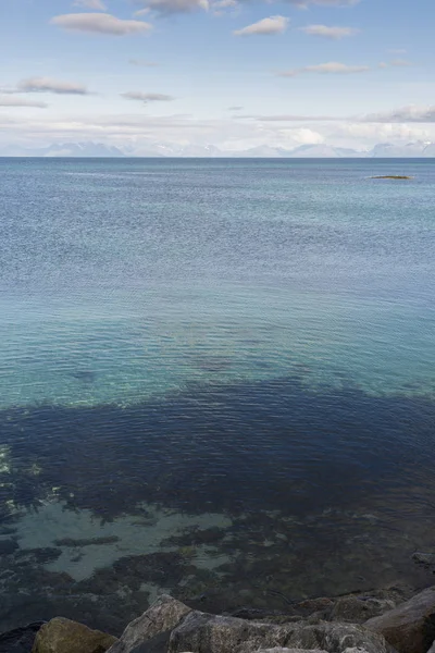 Pemandangan Antara Laut Dan Gunung Andenes Lofoten Norwegia Sepanjang National — Stok Foto