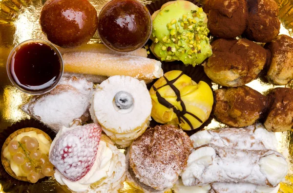 Tray Typical Sicilian Sweets — Stock Photo, Image