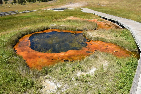 Geiser Aguas Termales Antigua Cuenca Fiel Parque Nacional Yellowstone Wyoming — Foto de Stock