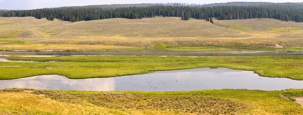 Översikt Prärie Och Floder Yellowstone National Park Wyoming — Stockfoto