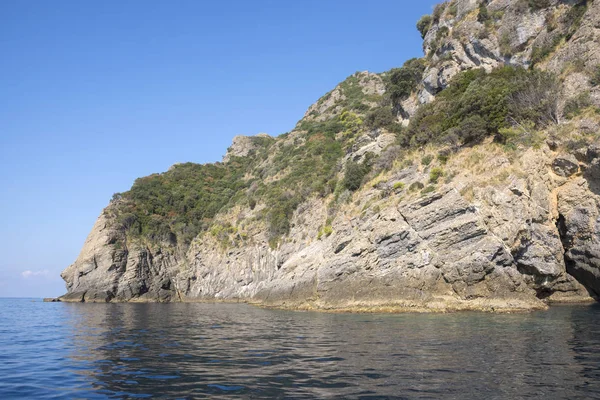 Paisajes Casas Villas Vistas Durante Viaje Barco Por Costa Portofino —  Fotos de Stock