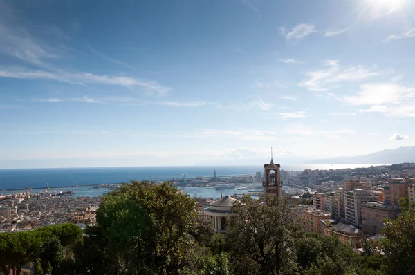 Panorama Della Città Genova Vista Dalla Montagna — Foto Stock