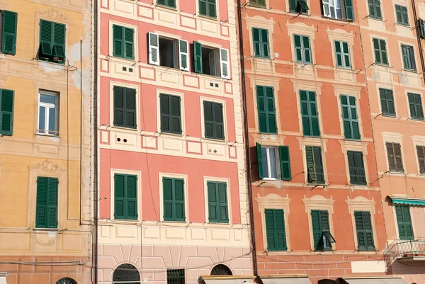 Facade Buildings Village Camogli Liguria — Stock Photo, Image