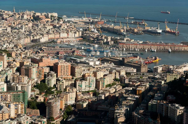 Panorama Della Città Genova Vista Dalla Montagna — Foto Stock