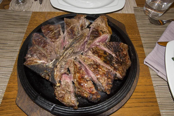Florentine steak in a restaurant in Florence