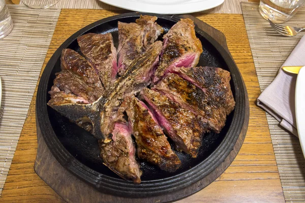 Florentine steak in a restaurant in Florence