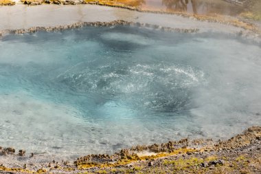 Wyoming Yellowstone Milli Parkı norris gayzer havzası porselen