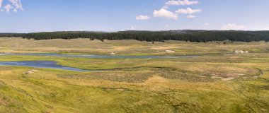 Wyoming yaz aylarında Yellowstone Milli Parkı Lamar Vadisi'nde narure manzara
