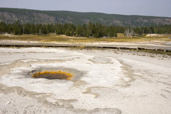 Geiser Aguas Termales Antigua Cuenca Fiel Parque Nacional Yellowstone Wyoming — Foto de Stock