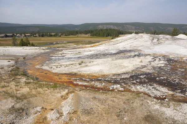 Geiser Aguas Termales Antigua Cuenca Fiel Parque Nacional Yellowstone Wyoming — Foto de Stock