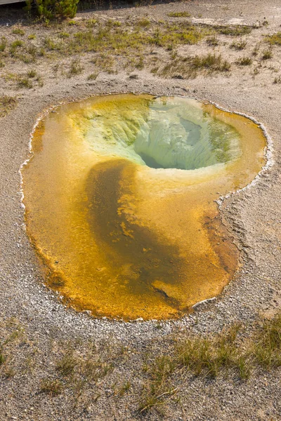 Gejzér Meleg Tavasz Régi Hűséges Medencében Yellowstone Nemzeti Parkban Wyoming — Stock Fotó