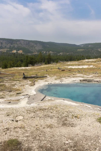 Geiser Aguas Termales Antigua Cuenca Fiel Parque Nacional Yellowstone Wyoming — Foto de Stock