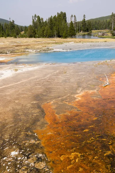 Geiser Aguas Termales Antigua Cuenca Fiel Parque Nacional Yellowstone Wyoming — Foto de Stock