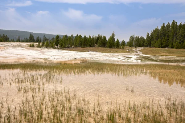 Geiser Aguas Termales Antigua Cuenca Fiel Parque Nacional Yellowstone Wyoming — Foto de Stock