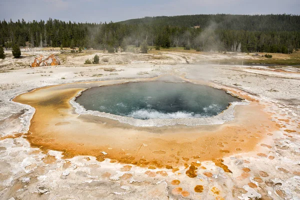 Geysir Und Heiße Quelle Alten Treuen Becken Des Yellowstone Nationalparks — Stockfoto