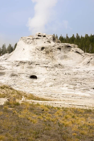 Geiser Aguas Termales Antigua Cuenca Fiel Parque Nacional Yellowstone Wyoming — Foto de Stock