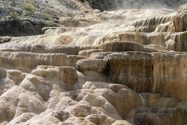 Varma Källor Och Kalkstensformationer Mammoth Hot Springs Wyoming Amerika — Stockfoto