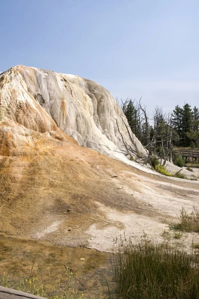 Fuentes Termales Formaciones Piedra Caliza Las Fuentes Termales Mamut Wyoming — Foto de Stock
