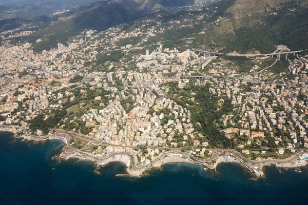 Vue Aérienne Ville Gênes Italie — Photo