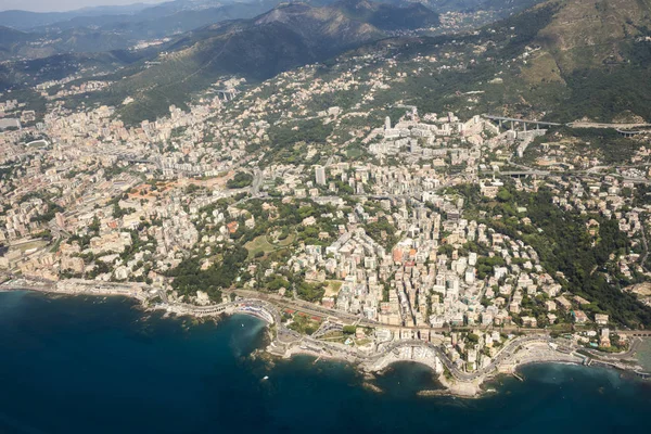 Veduta Aerea Della Città Genova Italia — Foto Stock