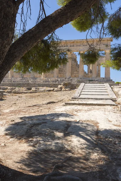 Templo Aphaia Isla Egina Grecia —  Fotos de Stock