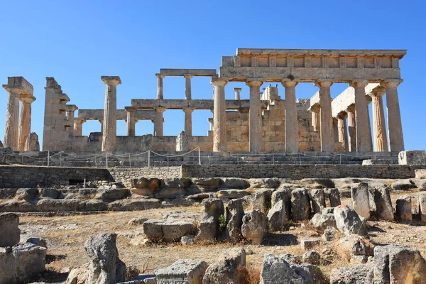 Tempio Aphaia Nell Isola Egina Grecia — Foto Stock