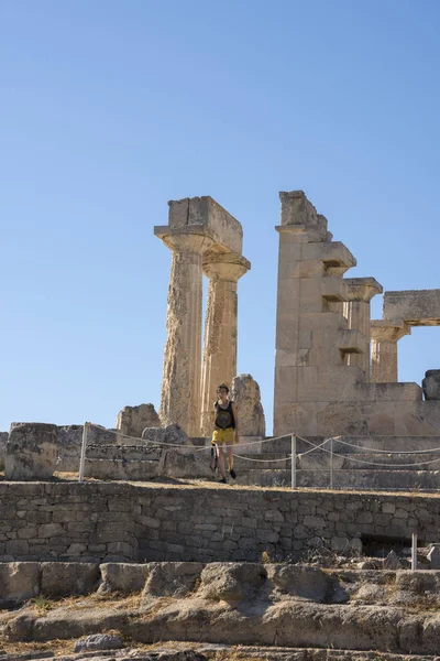 Templo Aphaia Isla Egina Grecia —  Fotos de Stock