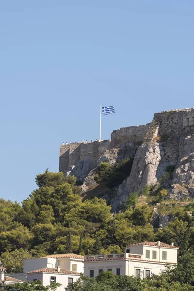 Templo Acrópolis Atenas Atenas Visto Desde Ágora Grecia — Foto de Stock