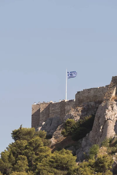 Афинские Акрополисы Афинах Видны Агоры Греции — стоковое фото
