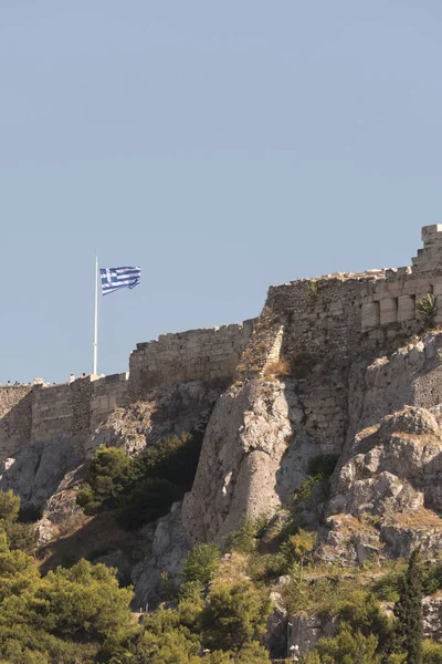 Templo Acrópolis Atenas Atenas Visto Desde Ágora Grecia — Foto de Stock